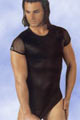 Lingerie Homme Tee Shirt Noir Manche Courte